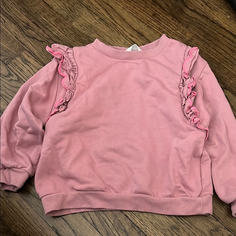 Pink Ruffled Kids Sweatshirt